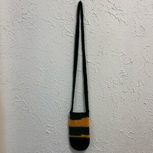 Handmade Black and Yellow Crochet Bag